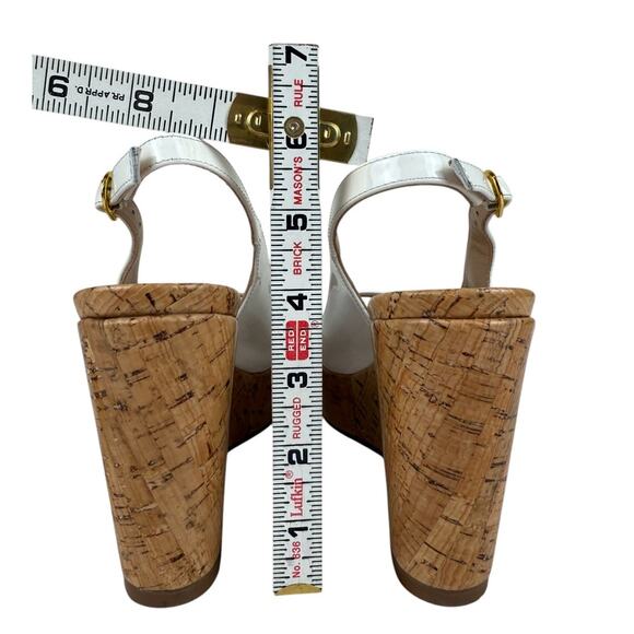 NWOT Stuart Weitzman White Riveria Platform Round Toe Heel Sandal Wedge - Size 6 - Picture 4 of 9